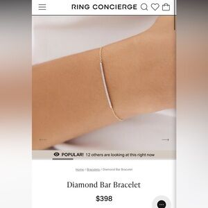 Ring Concierge Diamond Bar Bracelet 14k Gold